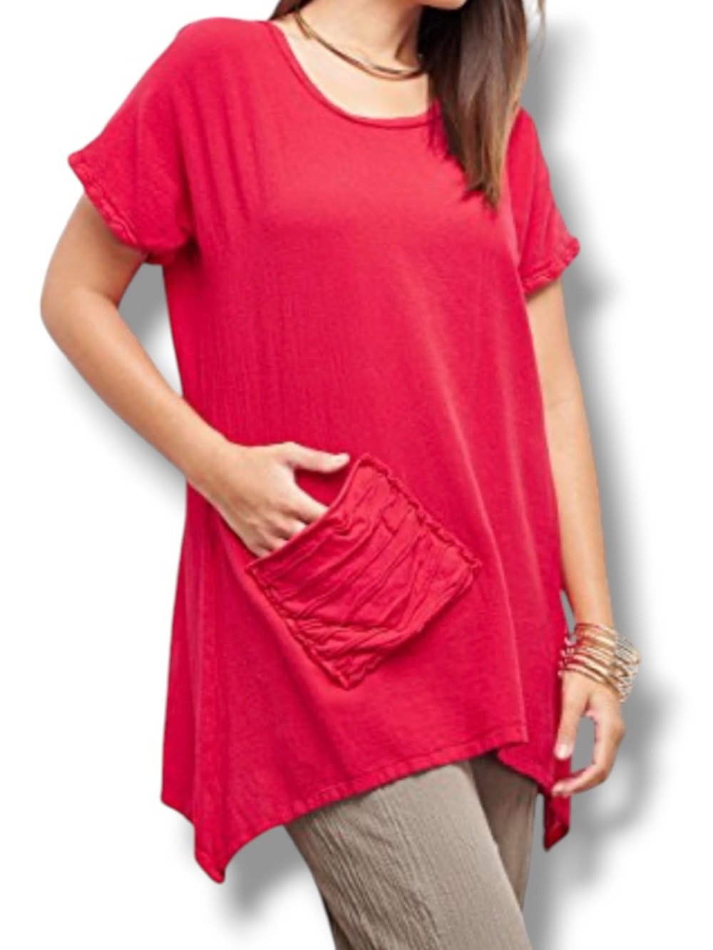 Oh My Gauze! NEW Faith Top in Crimson Red Size 3 US XXL NWT